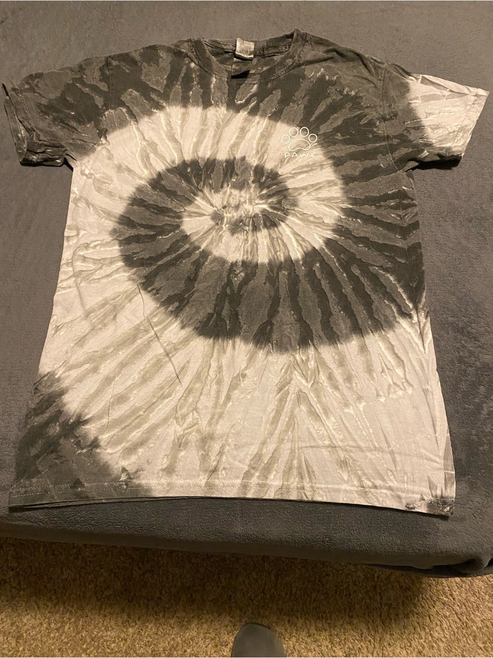 Pawz brand tie dye logo paw print tee